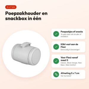 Flexi poepzak snackbox lichtgrijs 5 x 7 cm – multi box – voordelen
