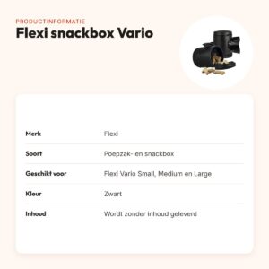 Flexi poepzak snackbox Vario zwart – voor Vario Small, Medium en Large – productinformatie