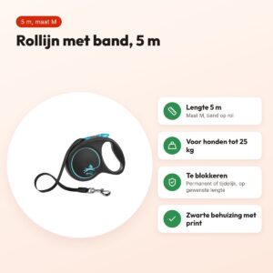 Flexi rollijn Black Design Tape blauw M 5 m – tot 25 kg – voordelen