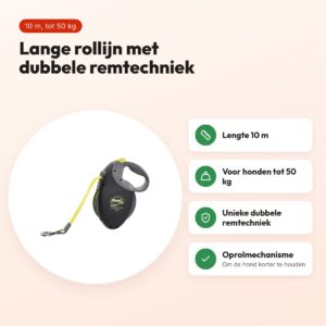 Flexi rollijn Giant Tape Professional neon zwart/geel 10 m – tot 50 kg – voordelen