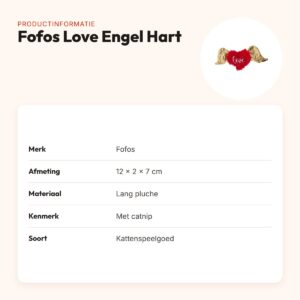 Fofos Love Engel Hart kattenspeeltje 12 x 2 x 7 cm – met kattenkruid – productinformatie