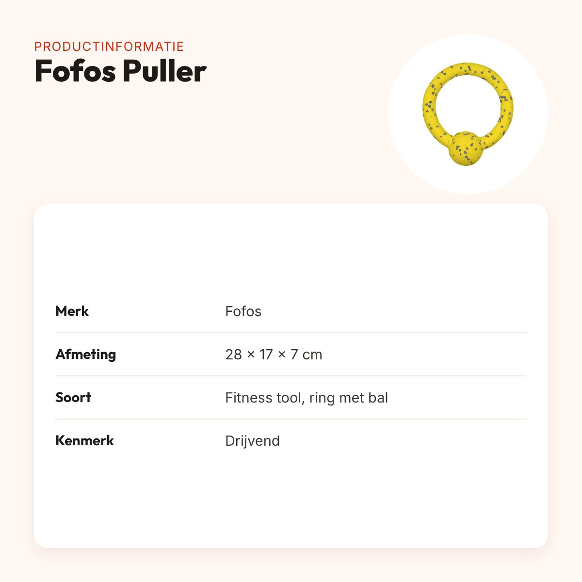 Fofos Puller hondenspeeltje 28 x 17 x 7 cm – ring met bal, drijvend – productinformatie