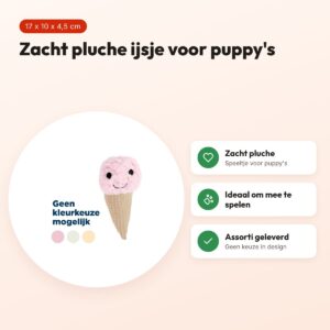 Fofos Puppy ijsje 17 x 10 x 4,5 cm – pluche speeltje, assorti – voordelen