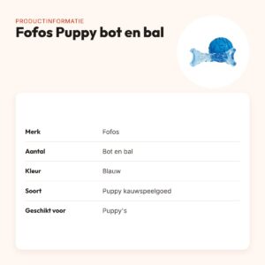 Fofos Puppy kauwspeelgoed bot en bal – blauw – productinformatie