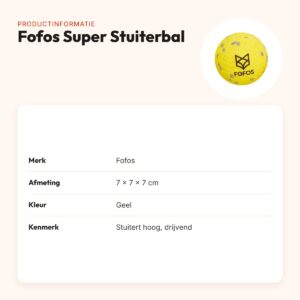 Fofos Super Stuiterbal 7 cm – geel, drijvend hondenspeeltje – productinformatie