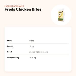 Freds Chicken Bites hondensnack 18 kg – zachte bites met 76% kip – productinformatie
