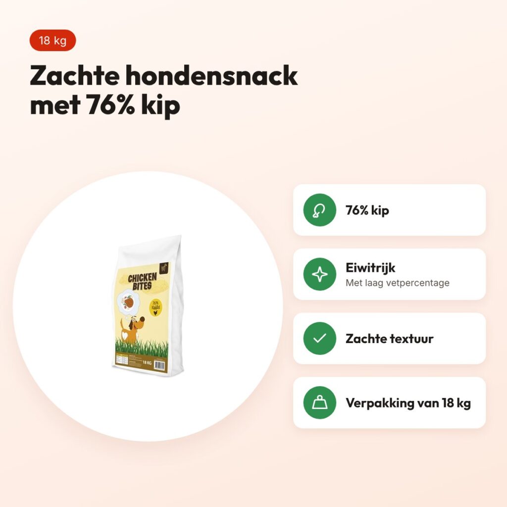 Freds Chicken Bites hondensnack 18 kg – zachte bites met 76% kip – voordelen