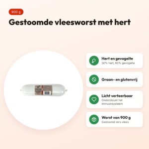 Freds gestoomde vleesworst hert 900 g – graanvrij en glutenvrij – voordelen