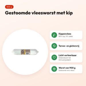 Freds gestoomde vleesworst kip 900 g – tarwe- en glutenvrij – voordelen