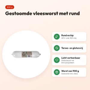 Freds gestoomde vleesworst rund 900 g – tarwe- en glutenvrij – voordelen