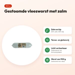 Freds gestoomde vleesworst zalm 900 g – tarwe- en glutenvrij – voordelen