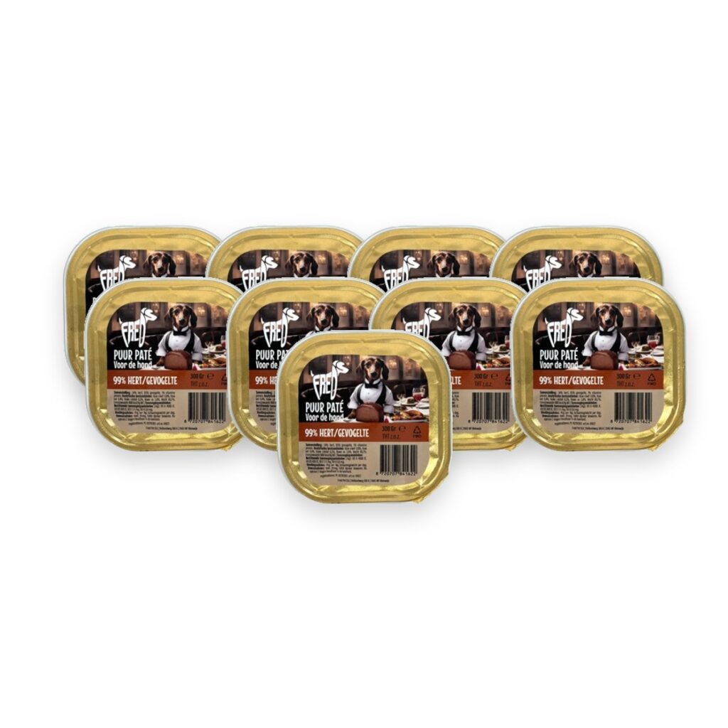 Freds hondenpaté puur hert en gevogelte 9 x 300 g – graanvrij