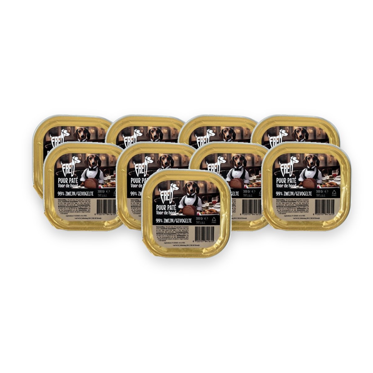 Freds hondenpaté puur wild zwijn en gevogelte 9 x 300 g – graanvrij