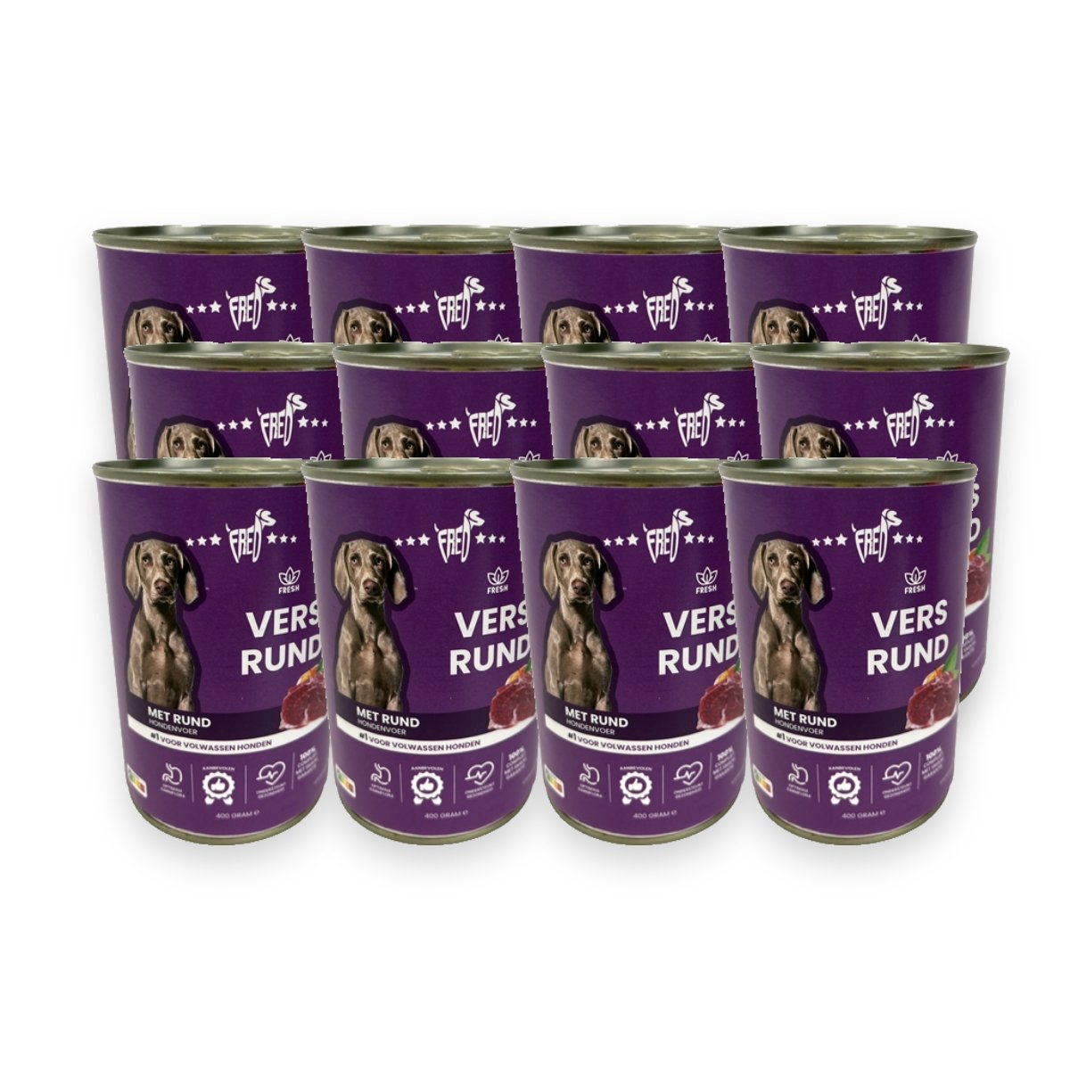Freds hondenvoer blik vers rund 12 x 400 g – natvoer