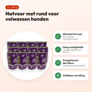 Freds hondenvoer blik vers rund 12 x 400 g – natvoer – voordelen