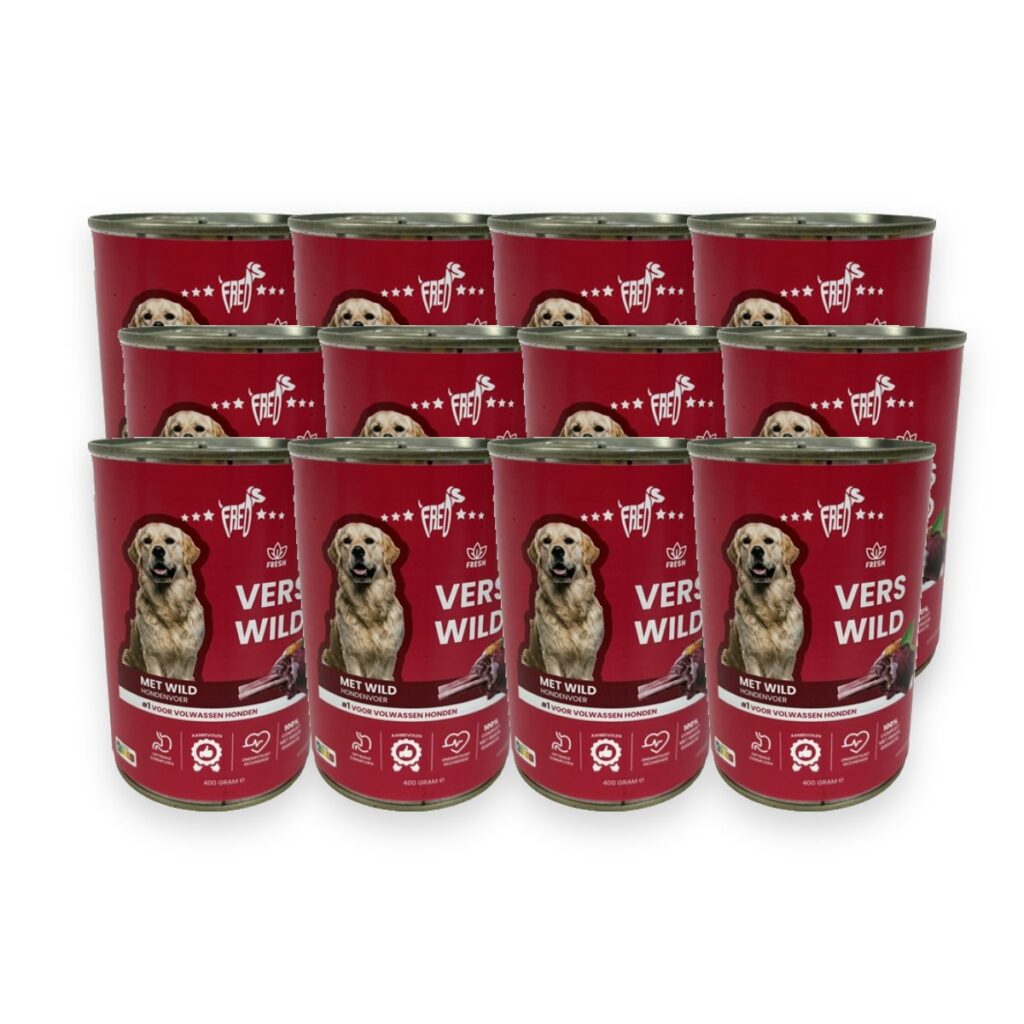 Freds hondenvoer blik vers wild 12 x 400 g – natvoer