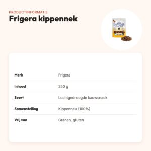 Frigera kippennek 250 g – luchtgedroogde kauwsnack voor honden – productinformatie