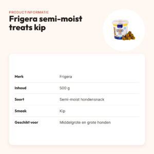 Frigera semi-moist treats kip 500 g – hondensnack – productinformatie