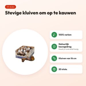 Frigera smulkluiven 16 cm 20 stuks – kauwsnack van varken – voordelen
