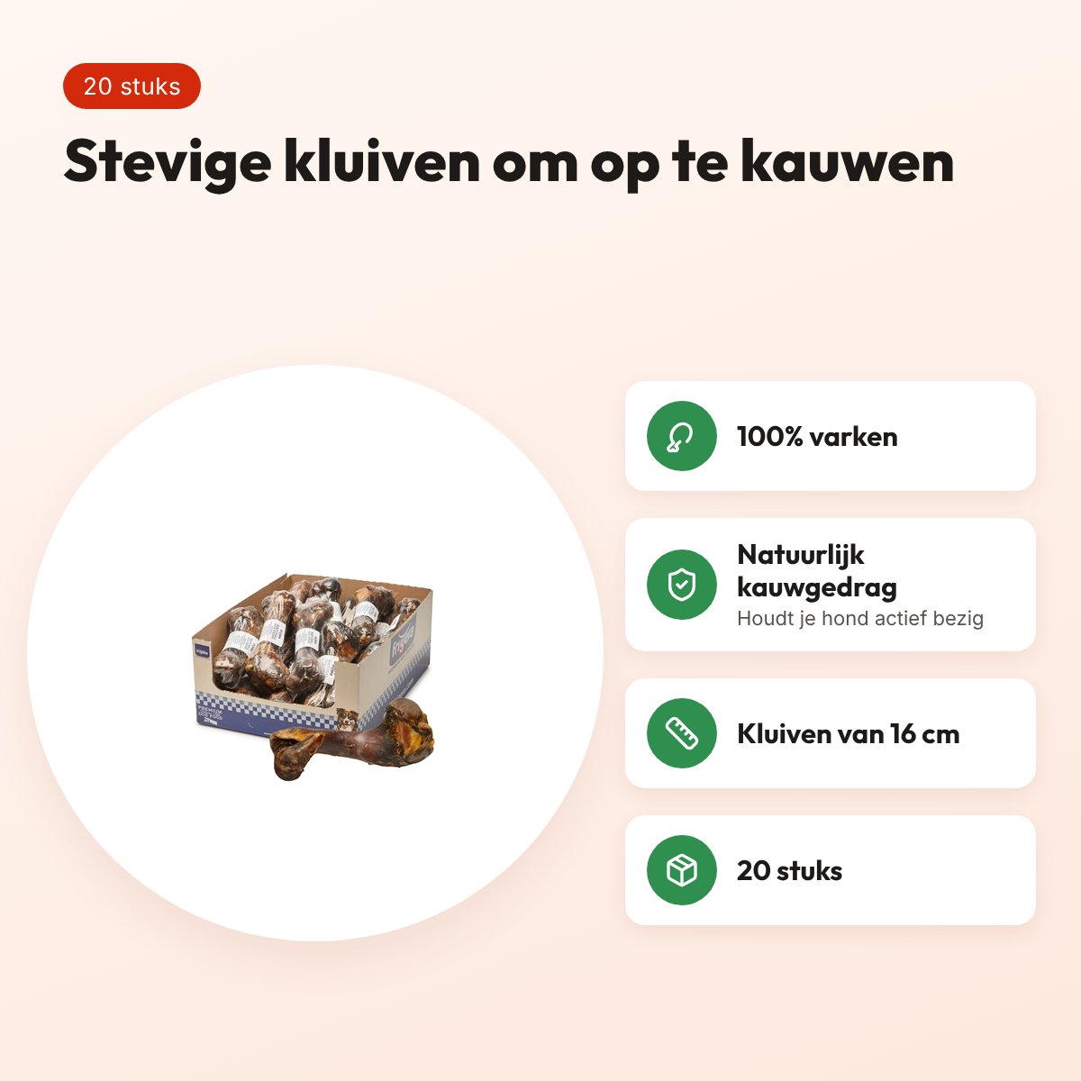 Frigera smulkluiven 16 cm 20 stuks – kauwsnack van varken – voordelen