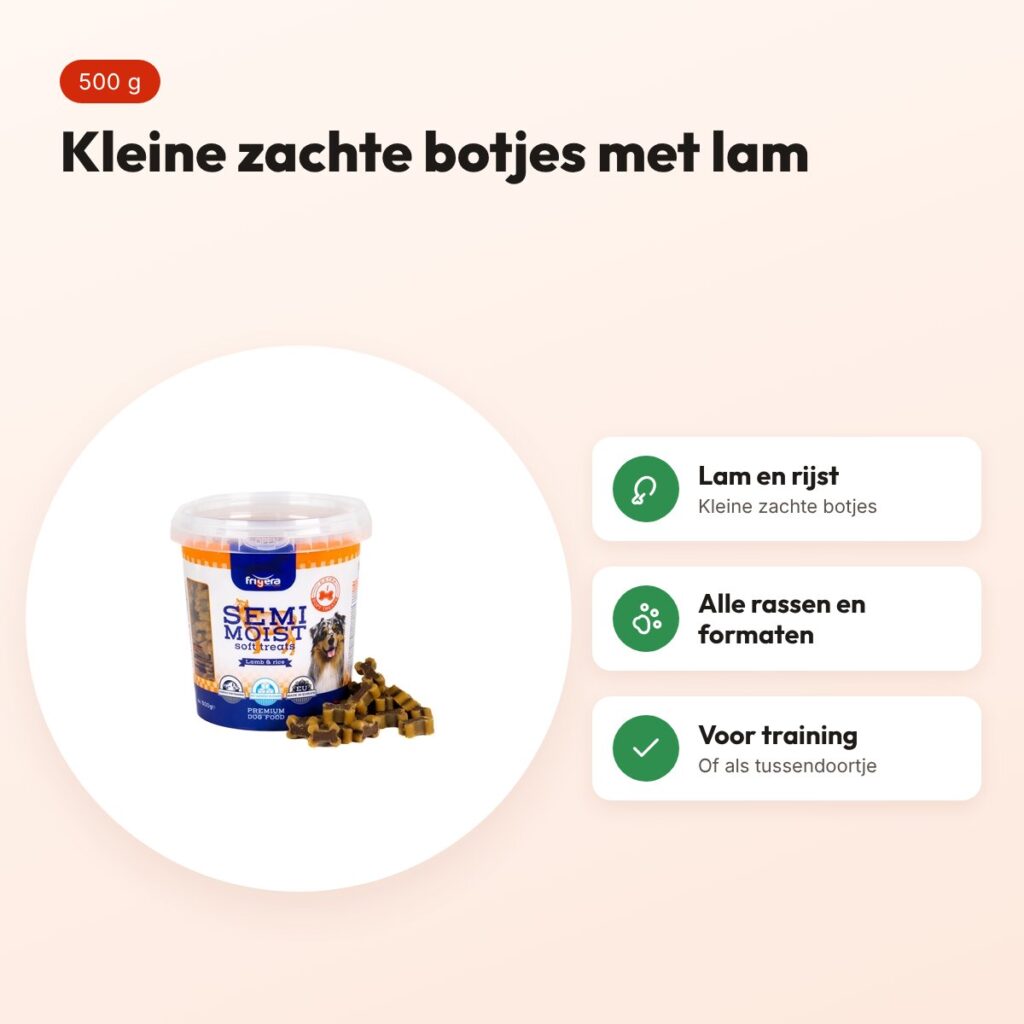 Frigera Soft Treats botjes lam en rijst 500 g – voordelen
