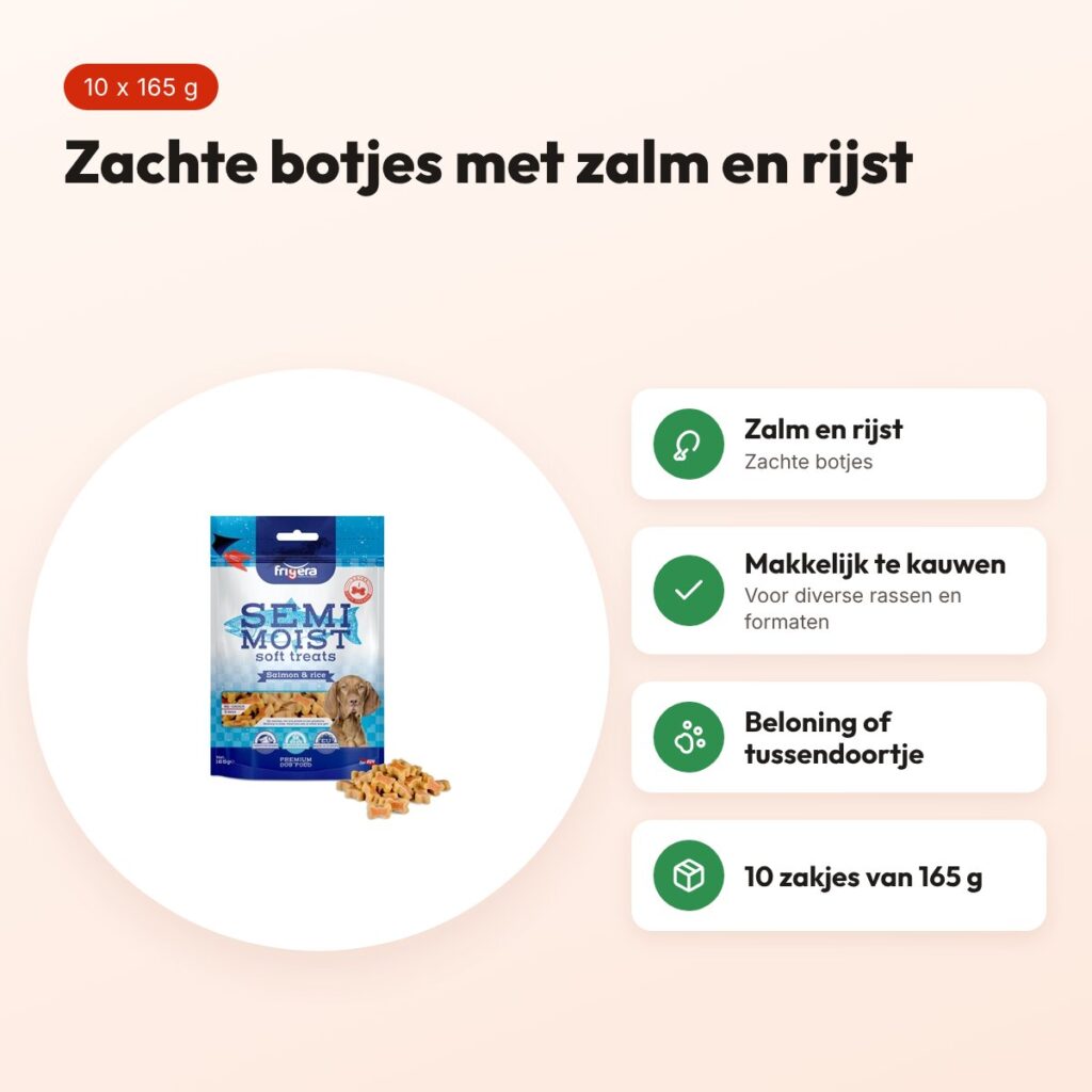 Frigera Soft Treats botjes zalm en rijst 10 x 165 g – voordelen