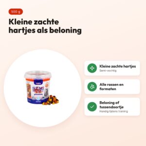 Frigera Soft Treats mini hartjes mix 500 g – zachte hondensnack – voordelen
