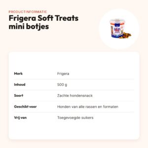 Frigera Soft Treats mini mix botjes 500 g – zonder toegevoegde suikers – productinformatie