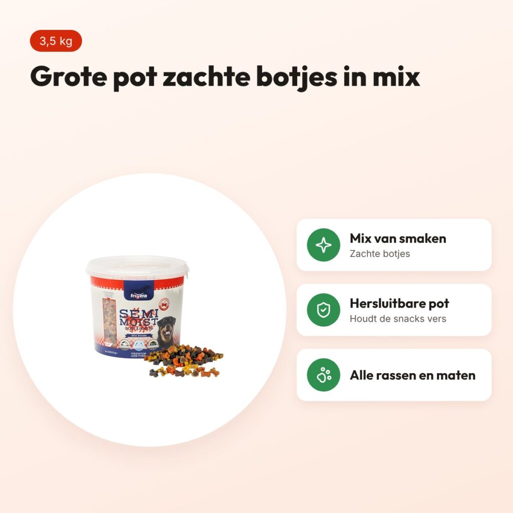 Frigera Soft Treats mix botjes 3,5 kg – hersluitbare pot – voordelen
