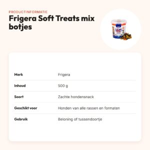 Frigera Soft Treats mix botjes 500 g – zachte hondensnack – productinformatie