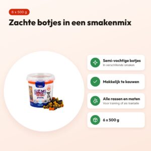 Frigera Soft Treats mix botjes 6 x 500 g – zachte hondensnack – voordelen