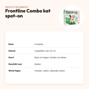 Frontline Combo kat spot-on 3 pipetten van 0,5 ml – vlooien en teken – productinformatie