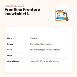 Frontline Frontpro kauwtabletten hond L 10-25 kg – 3 tabletten – productinformatie