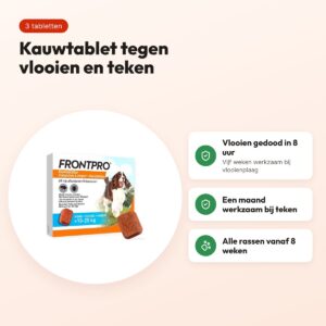 Frontline Frontpro kauwtabletten hond L 10-25 kg – 3 tabletten – voordelen