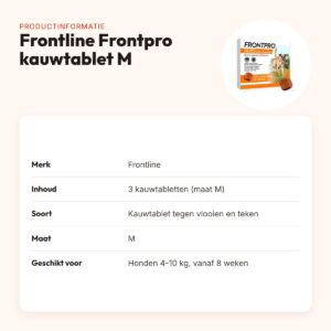 Frontline Frontpro kauwtabletten hond M 4-10 kg – 3 tabletten – productinformatie