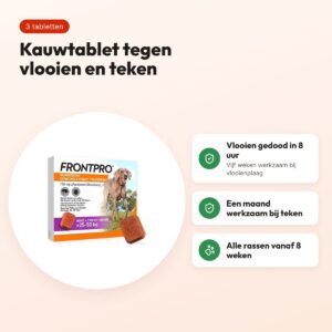 Frontline Frontpro kauwtabletten hond XL 25-50 kg – 3 tabletten – voordelen