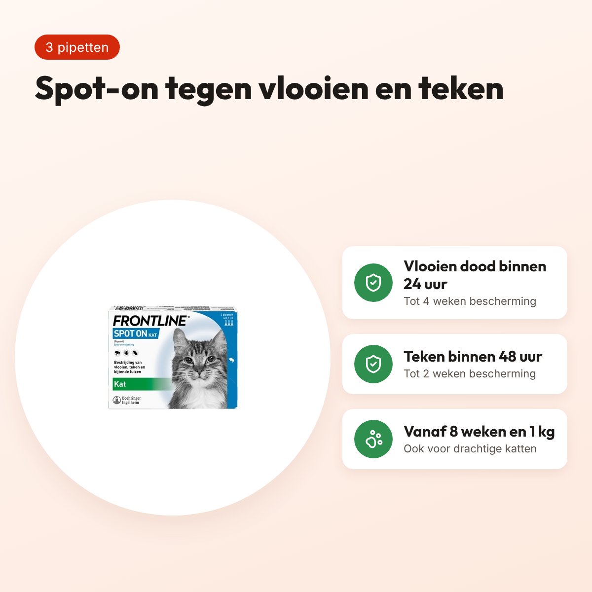 Frontline kat spot-on 2-10 kg – 3 pipetten tegen vlooien en teken – voordelen