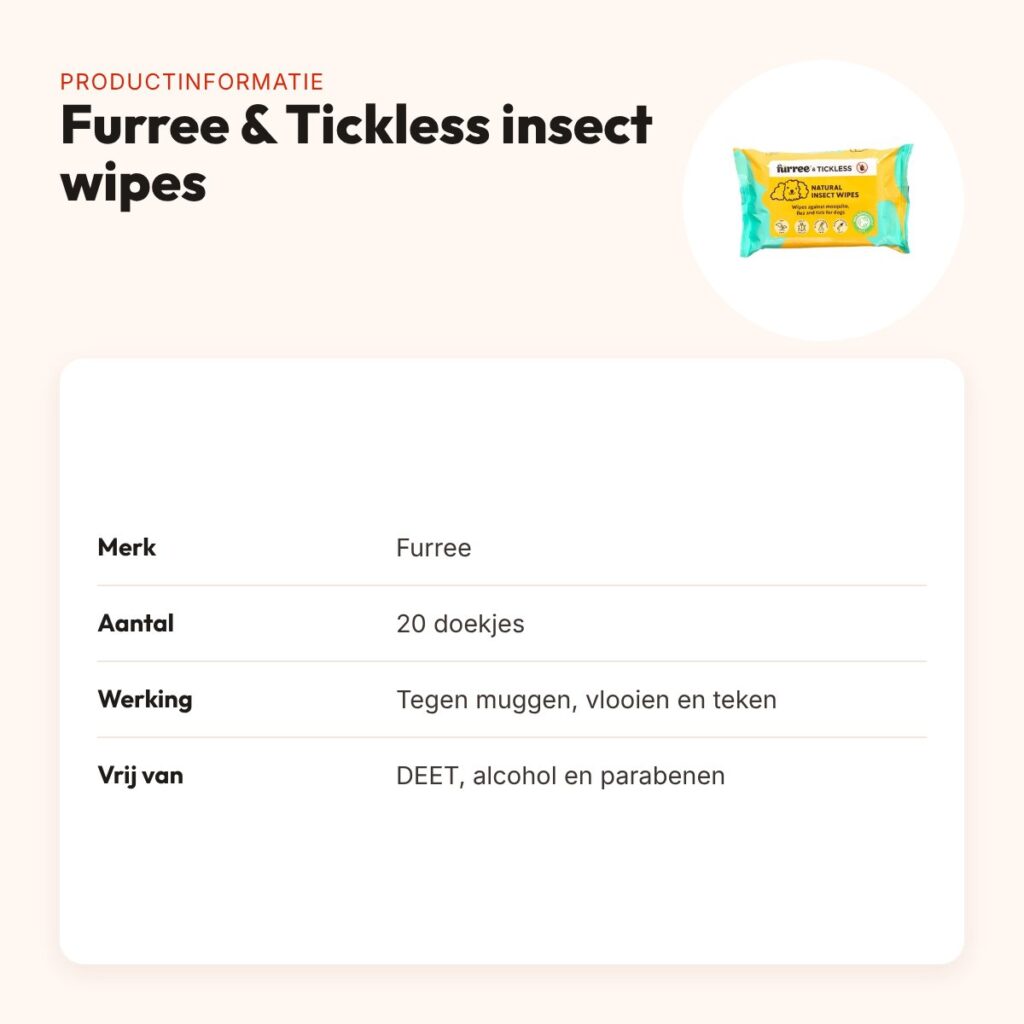 Furree & Tickless natural insect wipes 20 stuks – biologisch afbreekbaar – productinformatie