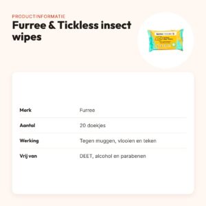 Furree & Tickless natural insect wipes 20 stuks – biologisch afbreekbaar – productinformatie