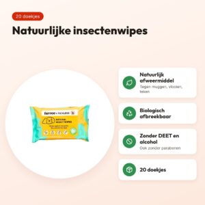Furree & Tickless natural insect wipes 20 stuks – biologisch afbreekbaar – voordelen