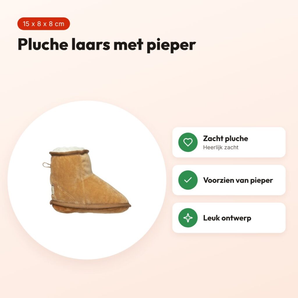 FuzzYard Dogg Boot 15 x 8 x 8 cm – pluche hondenspeeltje met pieper – voordelen