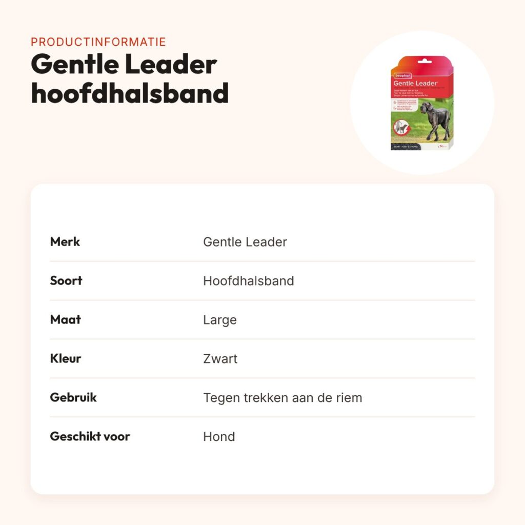 Gentle Leader hoofdhalsband zwart large – tegen trekken aan de riem – productinformatie