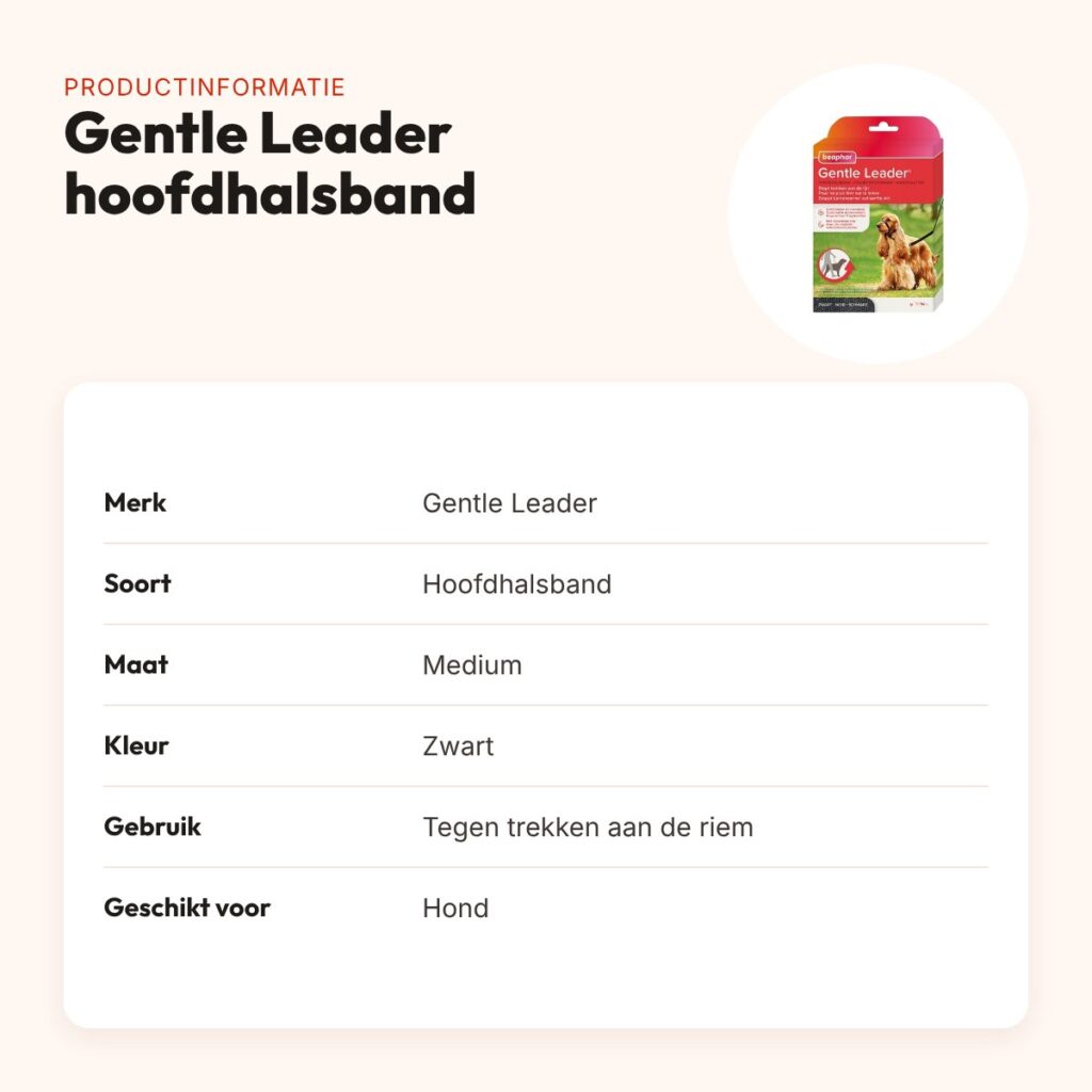 Gentle Leader hoofdhalsband zwart medium – tegen trekken aan de riem – productinformatie