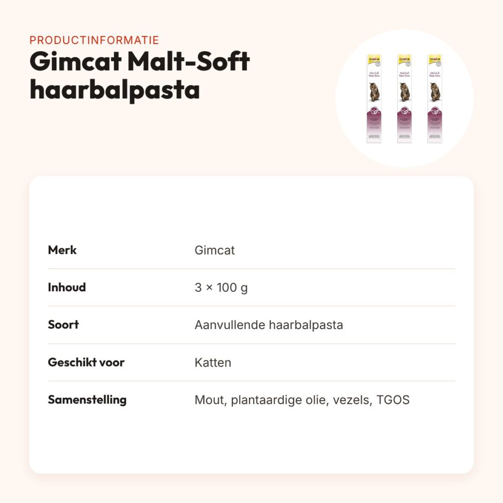 Gimcat haarbalpasta Malt-Soft Extra 100 g – multipack 3 stuks – productinformatie