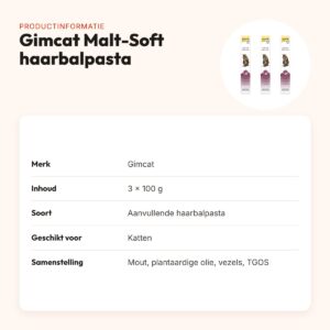 Gimcat haarbalpasta Malt-Soft Extra 100 g – multipack 3 stuks – productinformatie