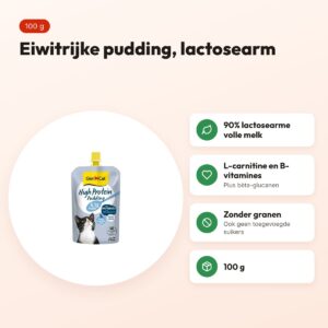 GimCat High Protein Pudding kattensnack 100 g – lactosearm – voordelen