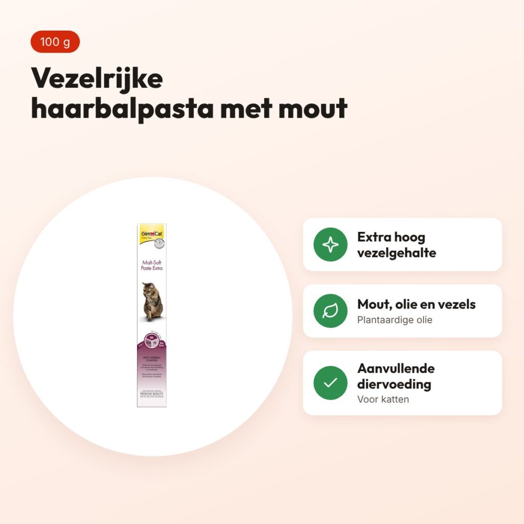 Gimcat Malt-Soft haarbalpasta extra 100 g – vezelrijk – voordelen