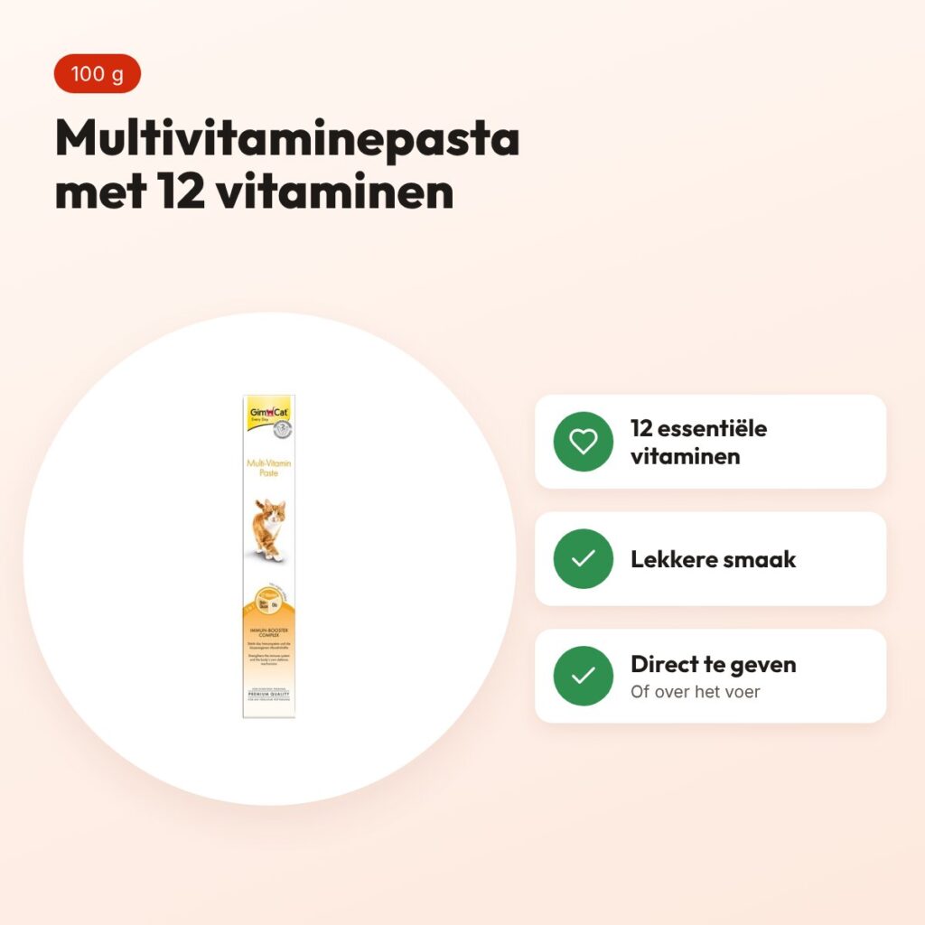 Gimcat multivitaminepasta +12 vitaminen 100 g – voordelen