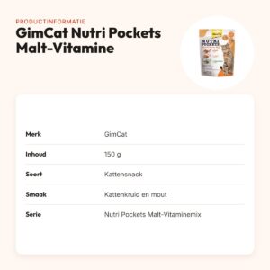 GimCat Nutri Pockets Malt-Vitaminenmix kattensnack 150 g – productinformatie