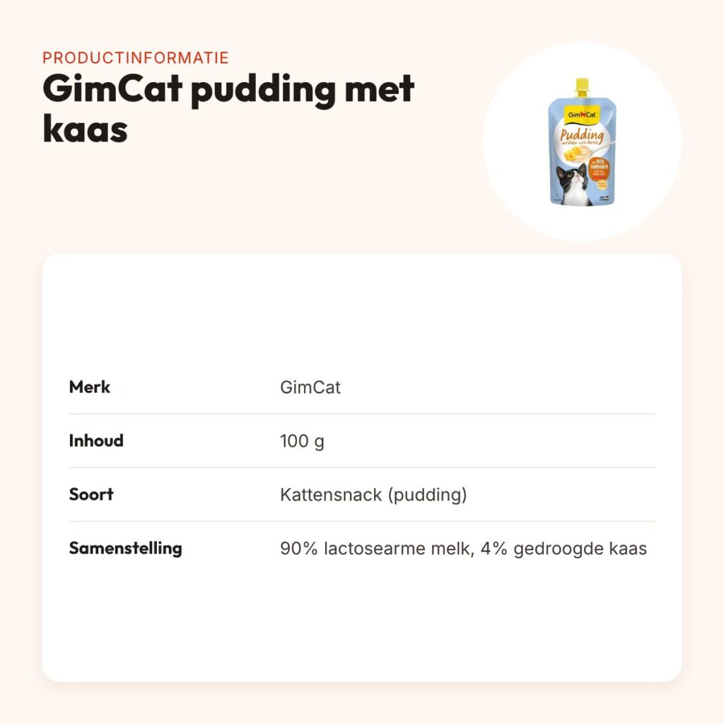 GimCat pudding met kaas kattensnack 100 g – lactosearm – productinformatie
